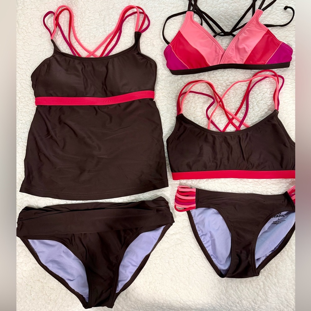 Prana Brown Pink Bikini Set Small